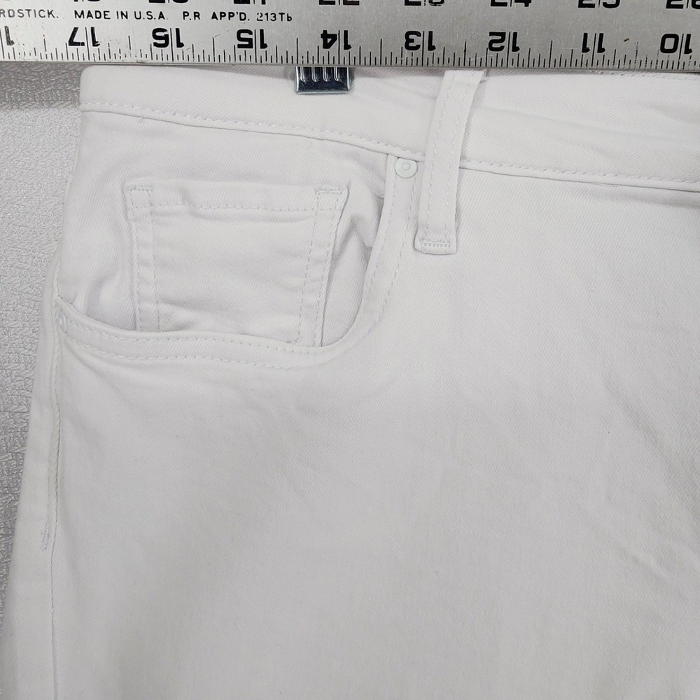 KUT from the Kloth 12 White Cropped Flare Jeans Raw Hem Boho Coastal Summer - Picture 7 of 12